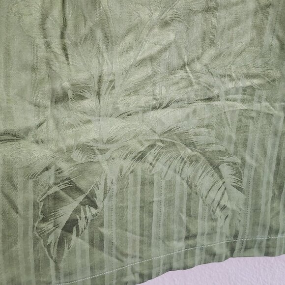 Tommy Bahama Shirt Mens Large Green 100% Silk Palm Leaf Jacquard Camp Button Up - Picture 11 of 13